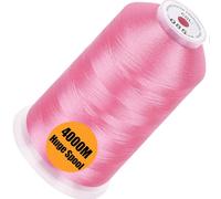 New brothread - Bobina Individual Enorme de 4000M/Unidad 100% Poliéster Hilo de Bordar a Máquina de 40WT para Máquinas Comerciales y Domésticas - Pink