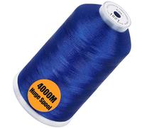New brothread - Bobina Individual Enorme de 4000M/Unidad 100% Poliéster Hilo de Bordar a Máquina de 40WT para Máquinas Comerciales y Domésticas - Christmas Blue
