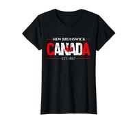 New Brunswick Canadá Camiseta gráfica económica, Mujer, Negro, L