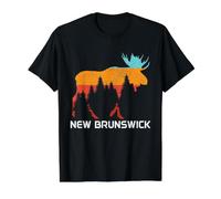 New Brunswick Canadá Vintage Pride Souvenir Alce Naturaleza Camiseta gráfica económica, Hombre, Negro, XL