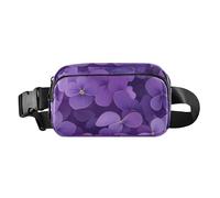 New Brunswick - Riñonera de moda con diseño de flores moradas y violetas para mujeres, hombres y adolescentes, mini riñonera con correa ajustable para viajes, vacaciones, correr, Flor de belleza
