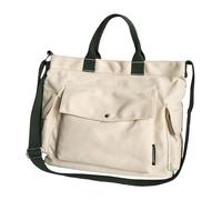 New Canvas Solid Color Simple Fashion One Shoulder Messenger Bag(White)