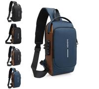 New Carbon Fiber Streamline Anti-Theft Sling Bag, Anti-Theft Crossbody Sling Backpack Bag for Men&Women, Waterproof & USB(Blue)