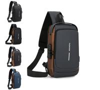 New Carbon Fiber Streamline Anti-Theft Sling Bag, Anti-Theft Crossbody Sling Backpack Bag for Men&Women, Waterproof & USB(Gray)