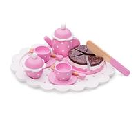 New Classic Toys Toys-10620 10620 rol (Cocina y Comida, Estuche de Juego, 2 año(s), Niño, Chica, Rosa, Blanco), Color Madera, Coffee/Tea Set