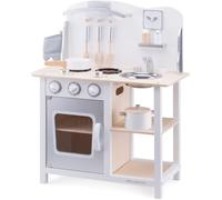 New Classic Toys Cocina de madera blanca y gris