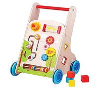 New Classic Toys New Classic Toys-31302 Nuevos Juguetes Clásicos-1302-Vehículo para los niños-Carretilla Pulse Multi-Actividad 7 en 1, Multicolor, Natural (Lelin 31302)