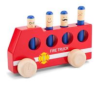 New Classic Toys-10546 Nuevos Clásicos Juguetes-2042927-Vehículos en Miniatura-Pop Up-Bombero del Coche, Color Madera (546)