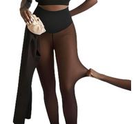 New Compression Band & One Seam Option, The Original Magic Fleece Lined Leggings, Plus Size Warm Tights (Bronze,XS/S)