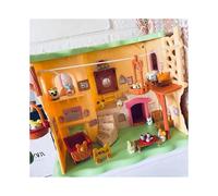 New Cute Japan Anime Hamtaro Bijou Basement Hamster House Series Figure Model Toys with 12 Pcs Doll Watch