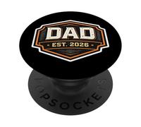 New Dad EST 2026 Padre Recién Nacido Bebé Hijo Hija Vintage PopSockets PopGrip Adhesivo