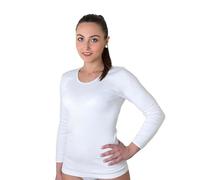 New Day intimo eccezionale - Pack de 3 Camisetas Interiores para Mujer de Manga Larga en algodón cálido con Encaje de macramé o Ribete Satinado, Made in Italy (Raso/Blanco, 3XL)