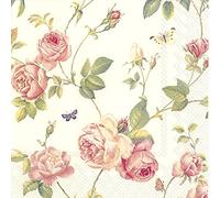 New de rosas crema 3ply servilletas 20pk, 33 x 33 cm