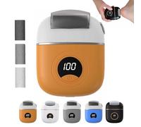 New Digital Electric Foot Polisher, Electric Foot Grinder, Electric Foot Callus Remover, Pain-Free,Electric Callus Remover for Feet, Adjustable Speed Rechargeable,with 3 Grinding Heads (Orange)