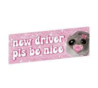 New Driver Decal - Student Driver Cartoon Sticker, Reusable Animal Design Car Label, Humorous Adhesive | Vehicle Bumper Window Commuting Road Safety, Car Accessory, Teen Drivers Gift, Driving Humor