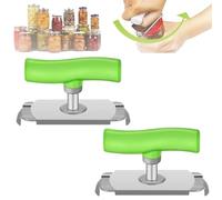 New Effortless Arthritis Jar Opener, Jar Opener for Weak Hands, 2024 Upgraded Easy Open Adjustable Grip Jar Opener, Stainless Steel Can Opener Bottle Tin Cap for Seniors Easy Open Lid Opener (Green*2)