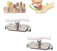 New Effortless Arthritis Jar Opener, Jar Opener for Weak Hands, 2024 Upgraded Easy Open Adjustable Grip Jar Opener, Stainless Steel Can Opener Bottle Tin Cap for Seniors Easy Open Lid Opener (White*2)