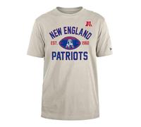 NEW ENGLAND PATRIOTS New Era Camiseta Unisex de la NFL con Estampado Serigrafiado del Equipo Stone