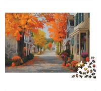 New England Town in Autumn Rompecabezas Puzzle,1000pcs (75x50cm) Adulto Juego Educativo Decoración del Hogar
