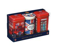 New English Teas Iconos Británicos Mini Set De Regalo 3x: Latas De Té Negro A Granel, Té