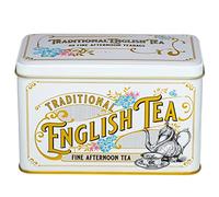 New English Teas Organizador de té vintage victoriano marfil con 40 bolsitas de té inglés por la tarde