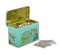 New English Teas | Té Negro English Breakfast - 40 Filtros (80 Gramos) | Té Negro Ceilán Tradicional Lata Regalo Metal Decorado