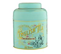 New English Teas Vintage Victorian Tea Caddy con 80 bolsas de té inglesa para desayuno, 20 cm x 14 cm x 14 cm, verde menta