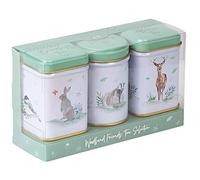 New English Teas Woodland Animals 3x Mini Tea Tin Gift Pack with Loose Leaf Black Tea, 0.07 kg MT78