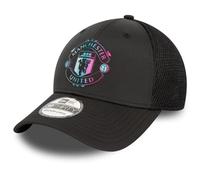 New Era 39Thirty - Gorra de béisbol para hombre, diseño holográfico del Manchester United FC, color negro, Negro, M-L