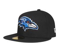 New Era 59Fifty - Gorra de la NFL Teams, color negro real, Baltimore Ravens, 57-58