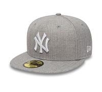 New Era 59Fifty Gorra MLB Basic NYEra Mujer/Hombre - NY Gorras Yankees Cerrado por atrás, con Visera Verano/Invierno Primavera Verano Otoño Invierno - 7 3/4 (61,5 cm) Gris-Melange