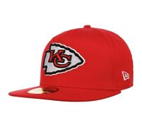 New Era 59Fifty NFL Chiefs Cap Basecap Baseballcap Fitted Flat Brim NFL-Cap Kansas City (7 3/8 (58,7 cm) - Rot)