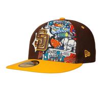 New Era 59Fifty Padres - Gorra de béisbol MLB San Diego para mujer y hombre, cierre trasero, con visera para primavera, verano, otoño, invierno, primavera, verano, otoño e invierno, marrón oscuro, 59