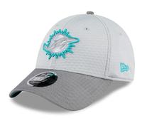 New Era 9FORTY - Gorra elástica para entrenamiento 2024 de Miami Dolphins, color gris, gris, Talla única