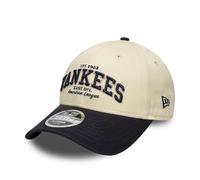 New Era 9Forty Wordmark MLB New York Yankees - Gorra de béisbol para adultos, color beige claro