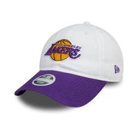 New Era 9TWENTY L.A. Lakers - Gorra de béisbol para mujer, corona blanca de la NBA, color blanco y morado, Blanco-morado, Talla única