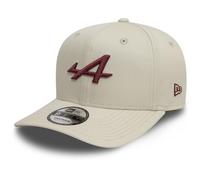 New Era Alpine F1 9FIFTY - Gorra de béisbol, color blanco cromado con logotipo granate, cierre a presión ajustable, blanco, M-L