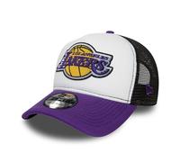 New Era Baloncesto Gorra para Aficionados Los Angeles Lakers Morado Blanco A-Frame Visera Curvada Ajustable