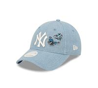 New Era Baseball Fanartikel für Frauen York Yankees Blau mit Schmetterling 9Forty Damen Kappe verstellbar - One-Size