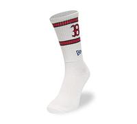 New Era Calcetines unisex de alta calidad, color rojo Boston, color blanco