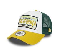 New Era California Gorra de Camionero A-Frame Parche del Estado Ajustable Snapback Malla Gorra de béisbol Blanco Amarillo Verde