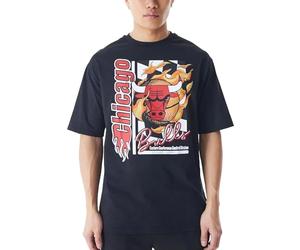 New Era Camiseta Unisex con Estampado de Llama de la NBA, de Gran tamaño, con diseño de Chicago Bulls, Color