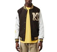 New Era Chaqueta universitaria universitaria - Parche Heritage, marrón, M