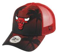 New Era Chicago Bulls Frame Adjustable Trucker Cap NBA Palm Tree Red/Black - One-Size