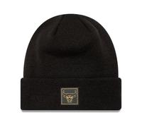 New Era Chicago Bulls - Gorro de Punto con Insignia metálica de la NBA, Color Negro y Dorado