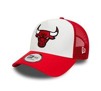 New Era Chicago Bulls NBA Team Colour White Red A-Frame Adjustable Trucker Cap - One-Size