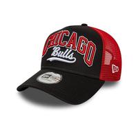 New Era Chicago Bulls Script A-Frame Trucker Cap Negro