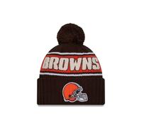 New Era Cleveland Browns NFL 2024 Sideline Sport Knit Marrón Gorro con Pompón