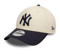 New Era Colour Block 9Forty Gorra Ajustable NY Yankees Beige Azul Oscuro, Talla: Talla Única, Beige, M