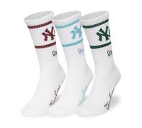 New Era CREW New York Yankees - Calcetines unisex (3 unidades), color blanco